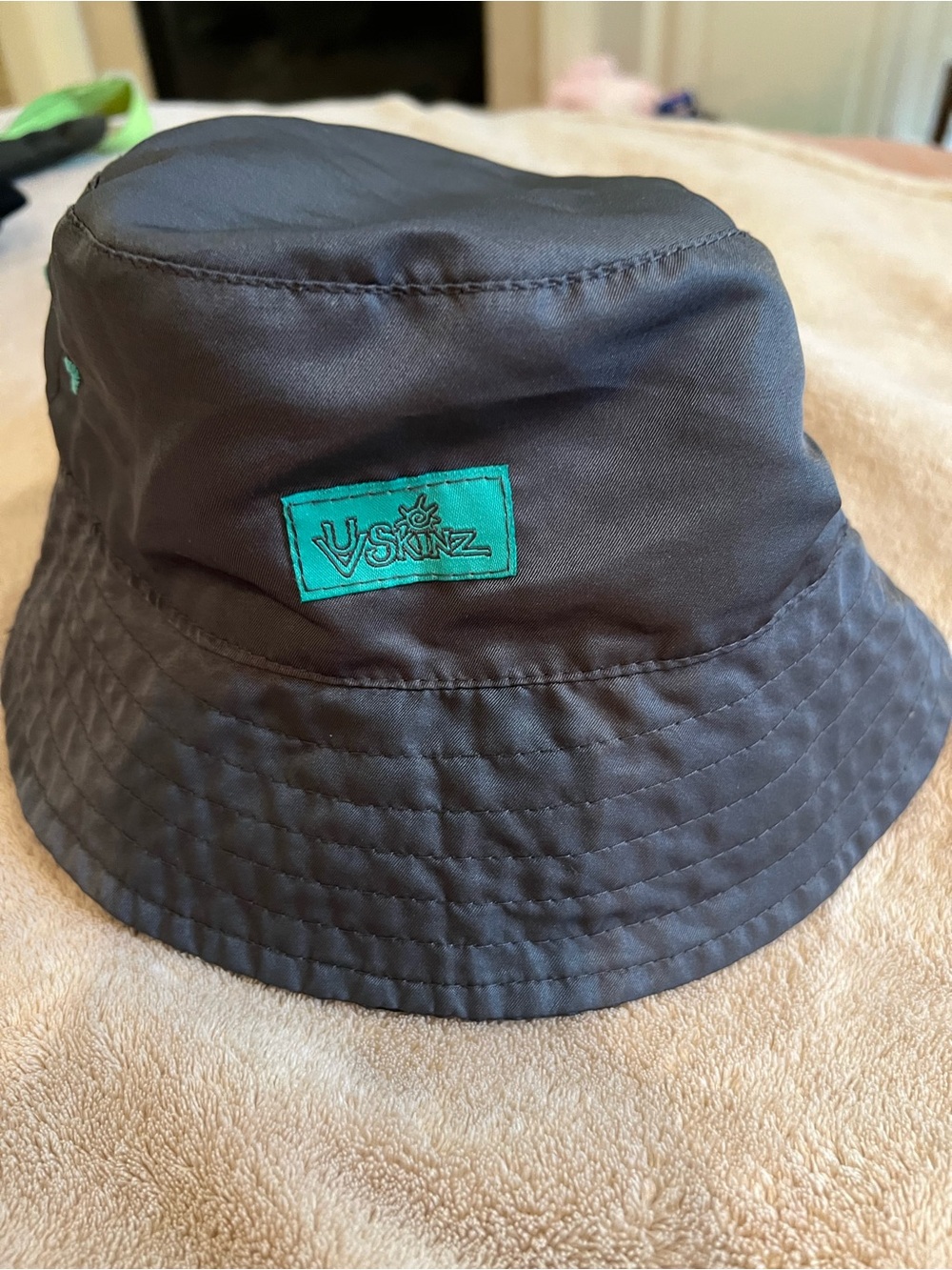 Skin Black Bucket Hat with Teal Patch - Men's Accessory